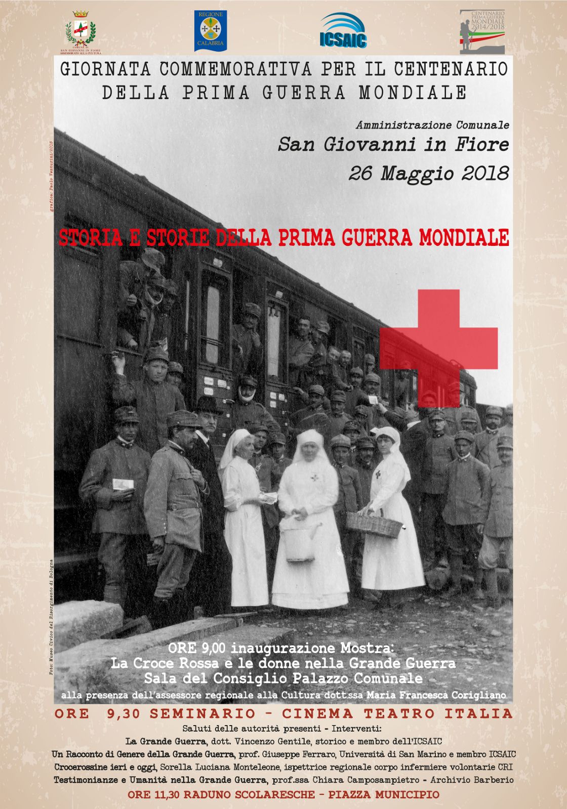 “Storia e storie della Grande Guerra”: appuntamento a S. Giovanni in Fiore il 26 maggio