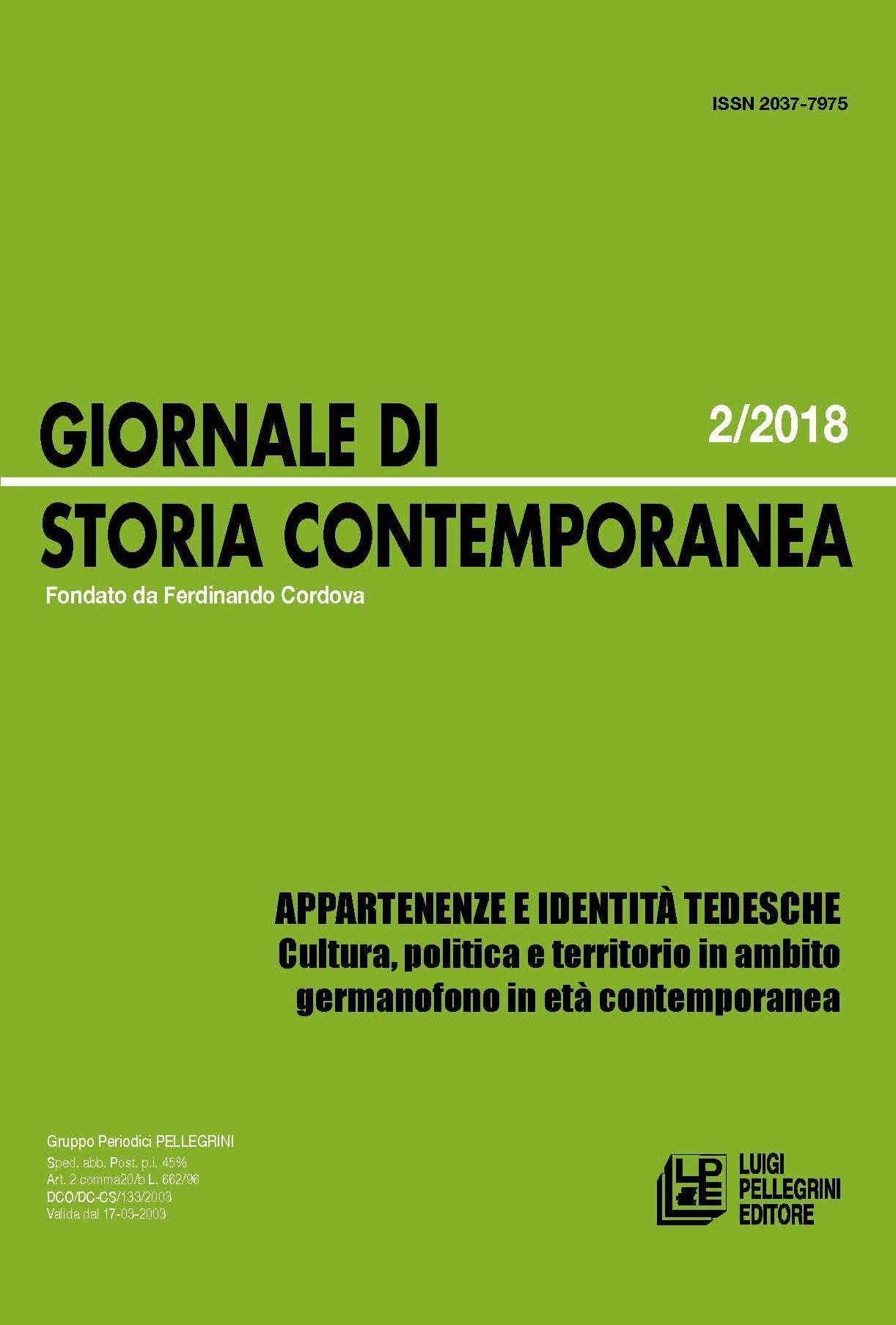 In distribuzione il numero 2/2018 del “Giornale di Storia Contemporanea”