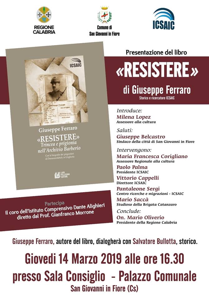 A S. Giovanni in Fiore si parla del volume “Resistere” con le conclusioni del presidente Mario Oliverio