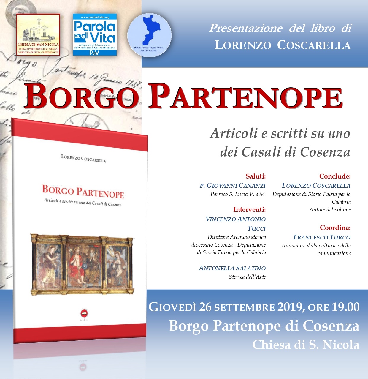 Borgo Partenope: il 26 settembre presentazione del libro di Lorenzo Coscarella