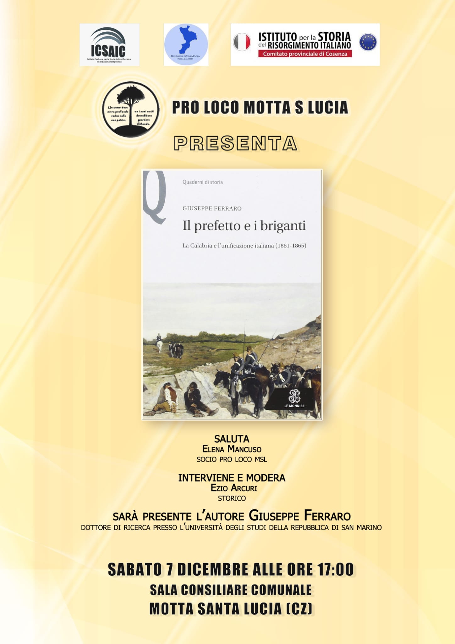 “Il Prefetto e i Briganti”, approfondimento sull’Unità  d’Italia a Motta S. Lucia