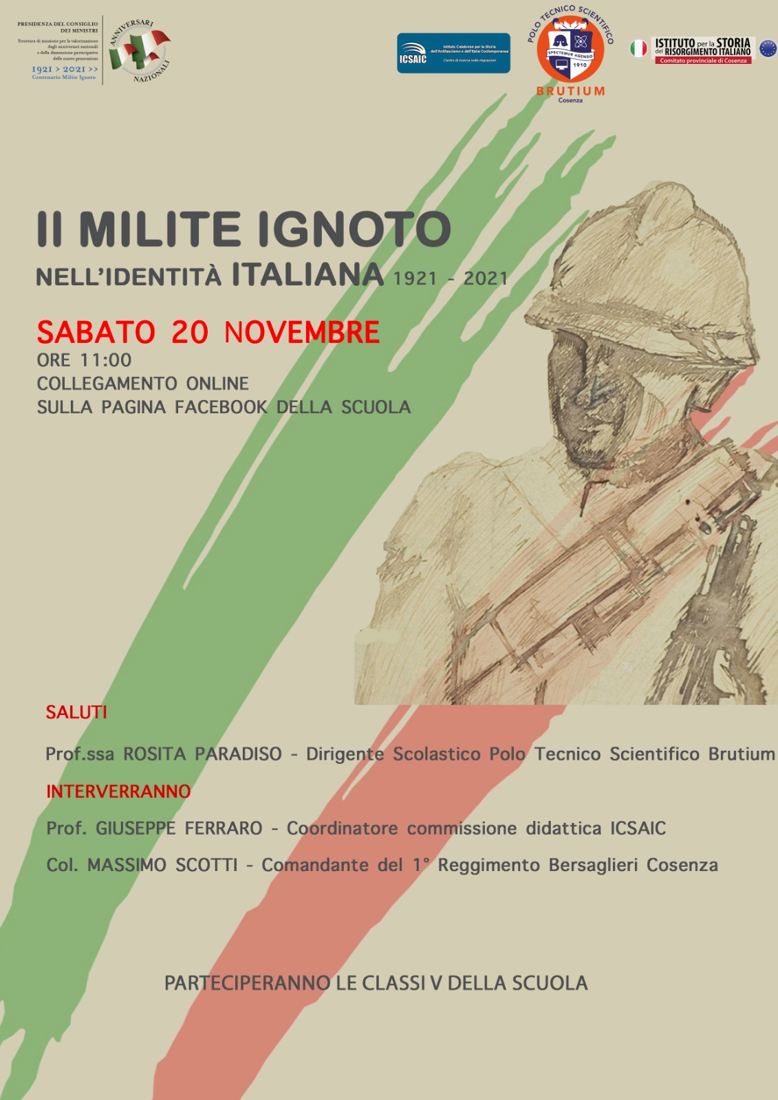 Il Milite Ignoto nell’identità  italiana. All’iniziativa del Brutium un intervento dell’ICSAIC