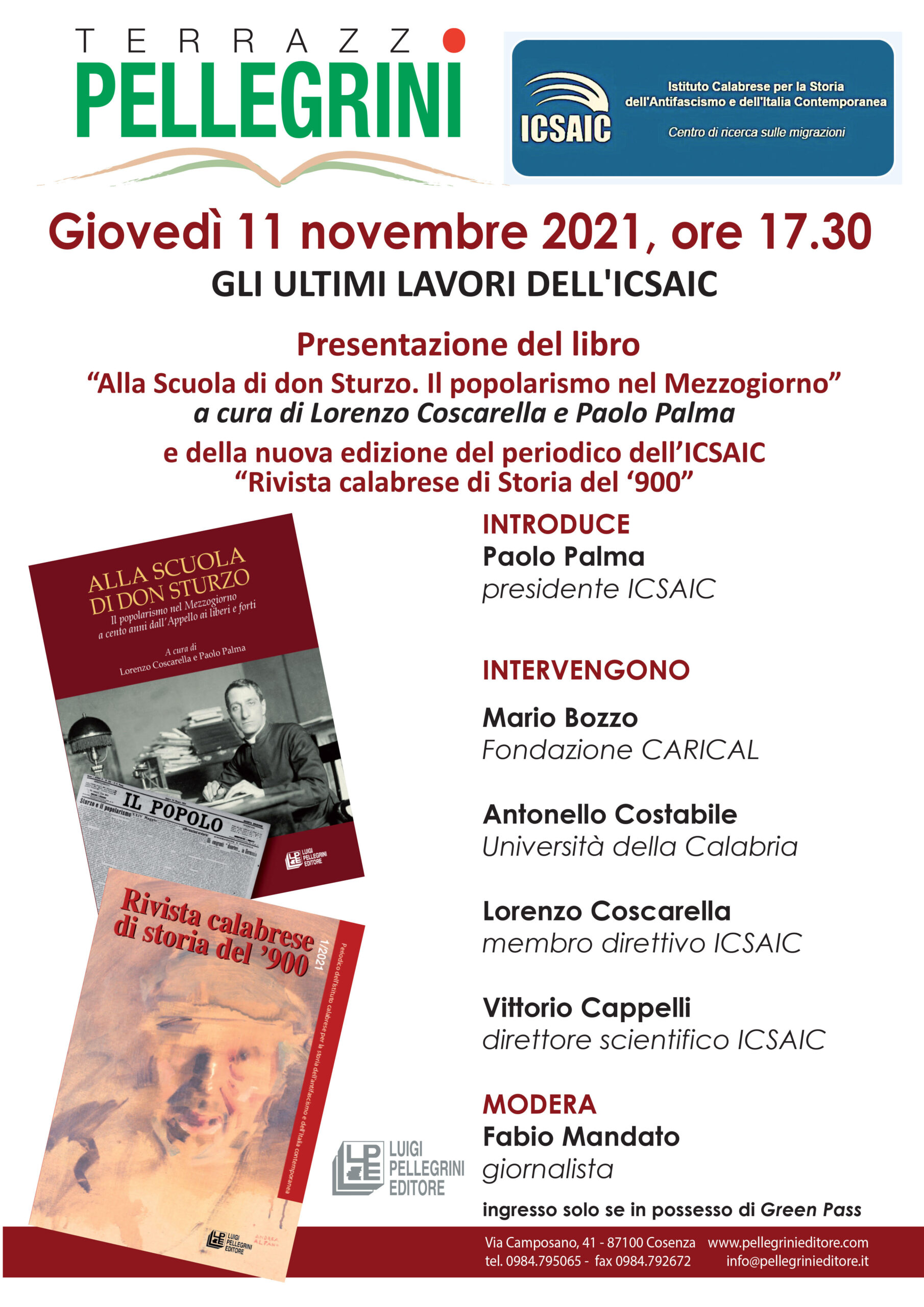 Presentazione del volume sul popolarismo nel Mezzogiorno e della nuova edizione della rivista ICSAIC