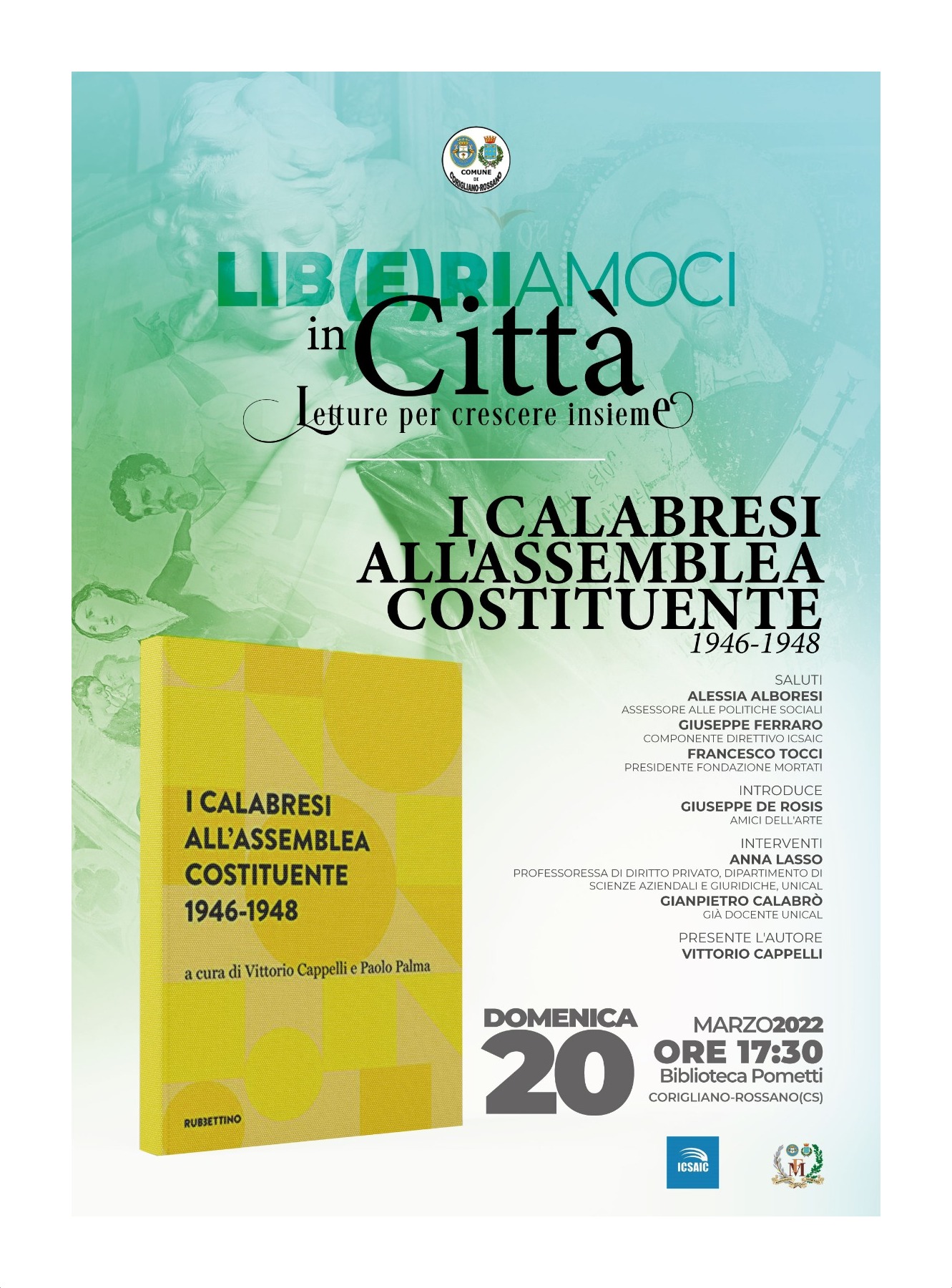 Il volume sui Costituenti calabresi alla rassegna Lib(e)riamoci in Città 