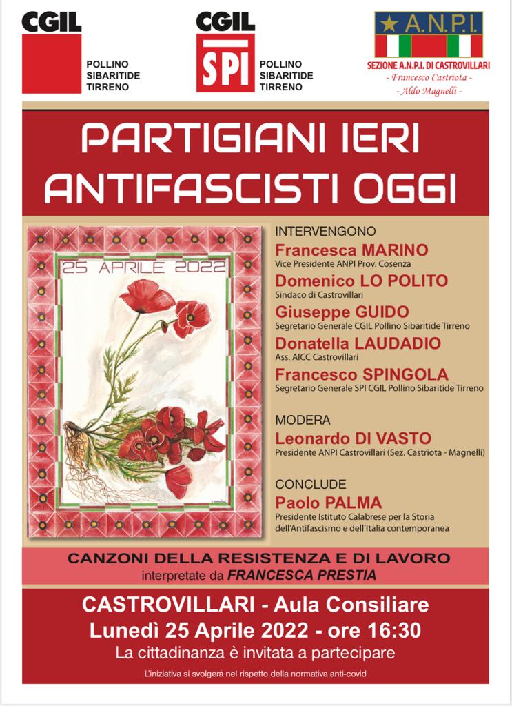 25 Aprile a Castrovillari: partigiani ieri, antifascisti oggi con Palma e Spingola