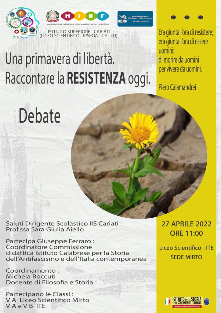“Una primavera di libertà . Raccontare la Resistenza oggi”, un dibattito a Mirto