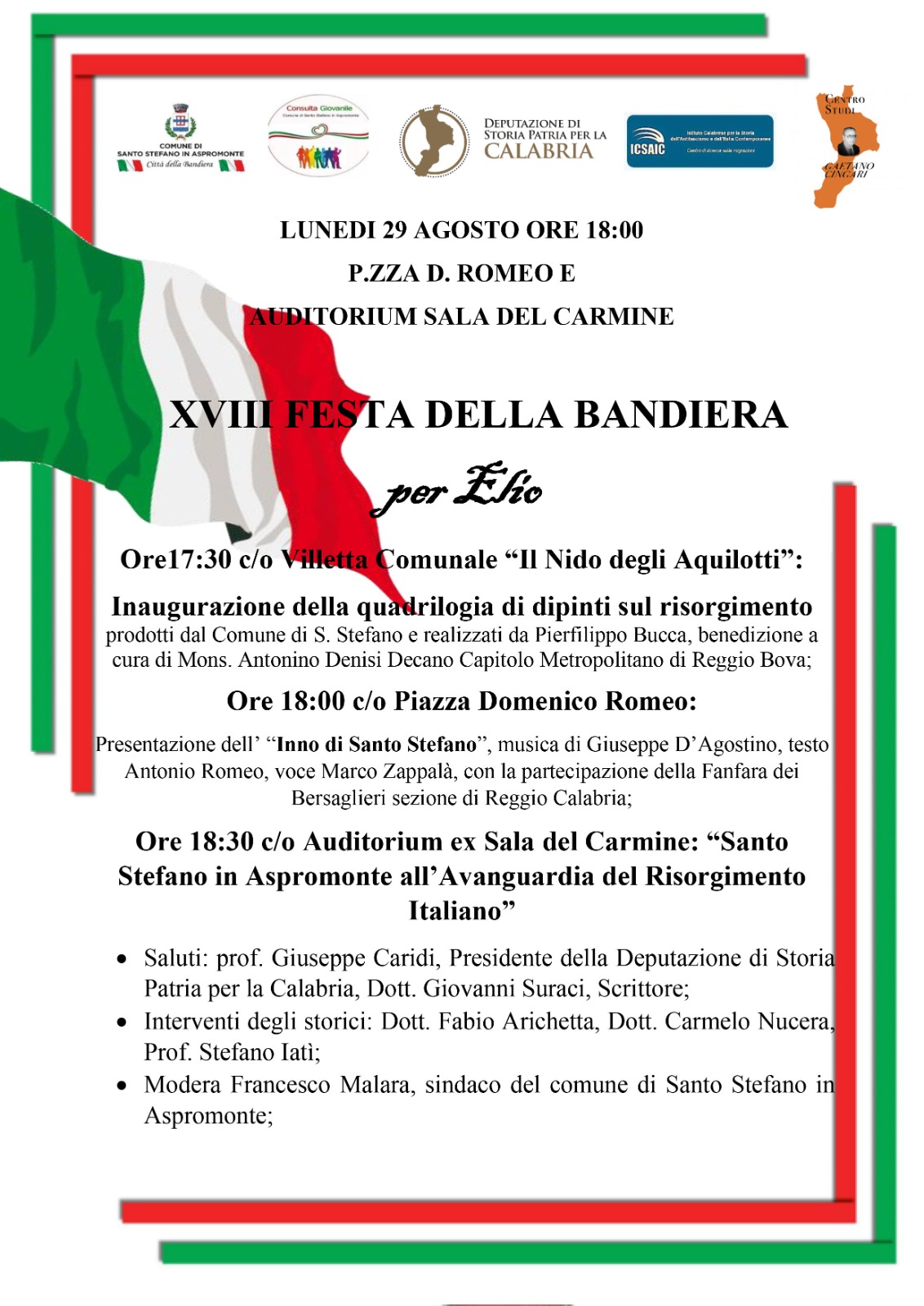 Festa della Bandiera e Risorgimento a Santo Stefano in Aspromonte