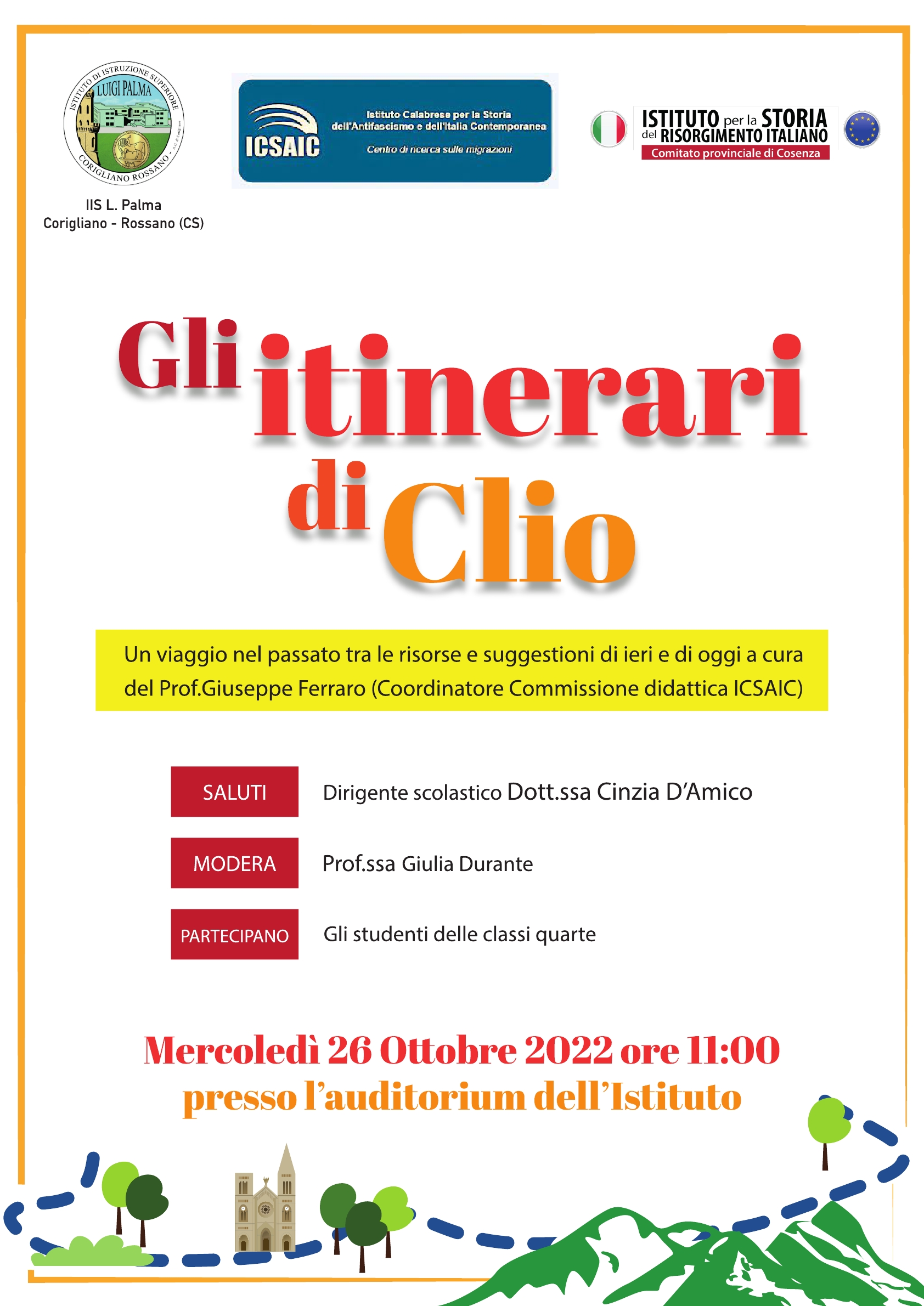 Gli itinerari di Clio dell’ICSAIC all’Istituto “L. Palma” di Corigliano-Rossano