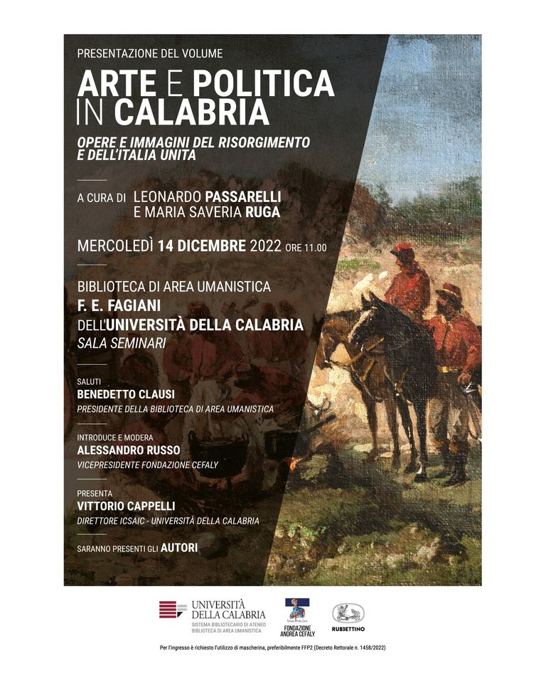Arte e Politica in Calabria, presentazione del libro sull’arte del Risorgimento con Cappelli