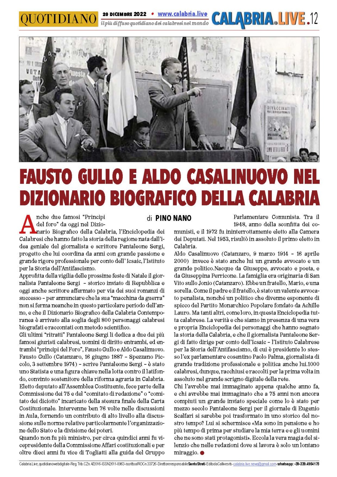 Il nostro “Dizionario” in un articolo di Pino Nano su Calabria Live