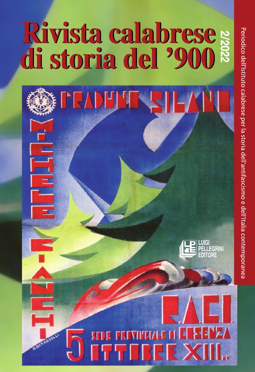 In uscita il n. 2 del 2022 della Rivista calabrese di storia del ‘900