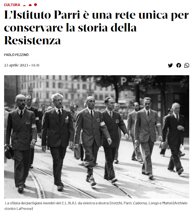 L’Istituto Parri e la Resistenza. Un articolo del presidente Pezzino