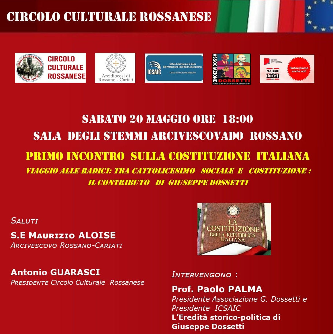 Eredità e attualità di Dossetti: il presidente Palma e mons. Renzo a Rossano