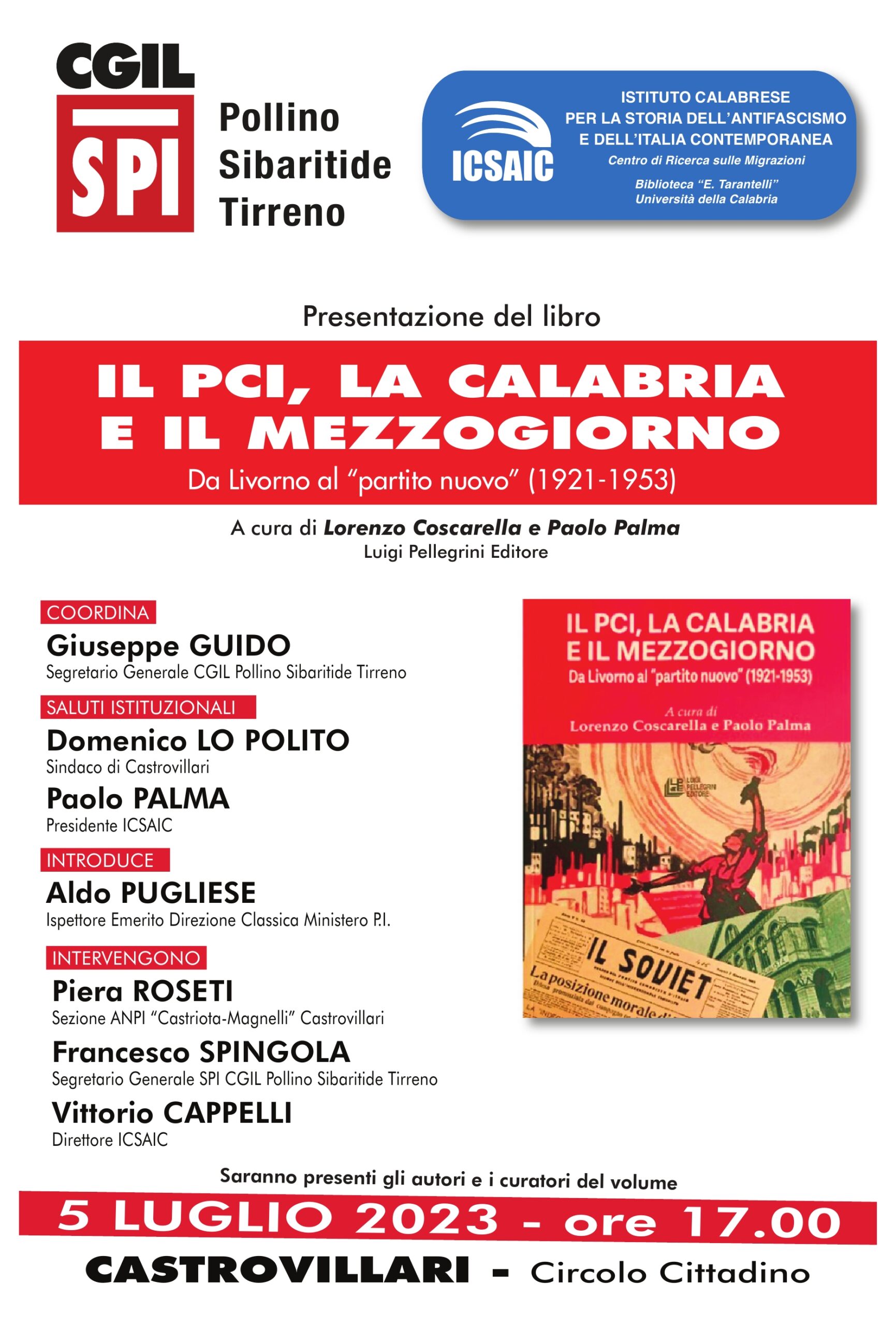 A Castrovillari la presentazione del volume ICSAIC sul PCI in Calabria