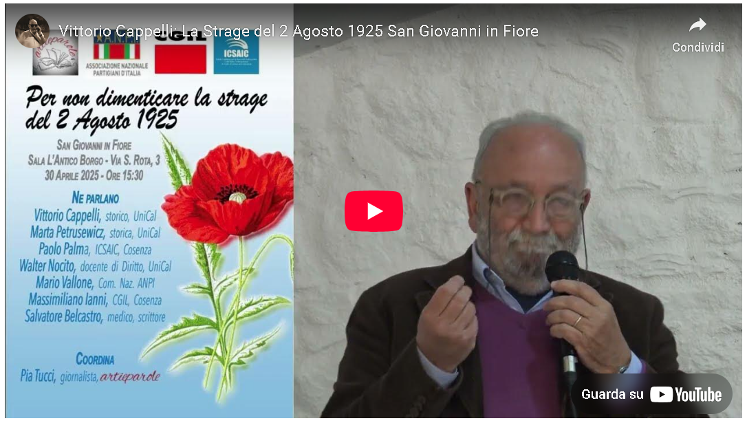 Strage del 2 agosto 1925. L’intervento a San Giovanni in F. del Direttore ICSAIC