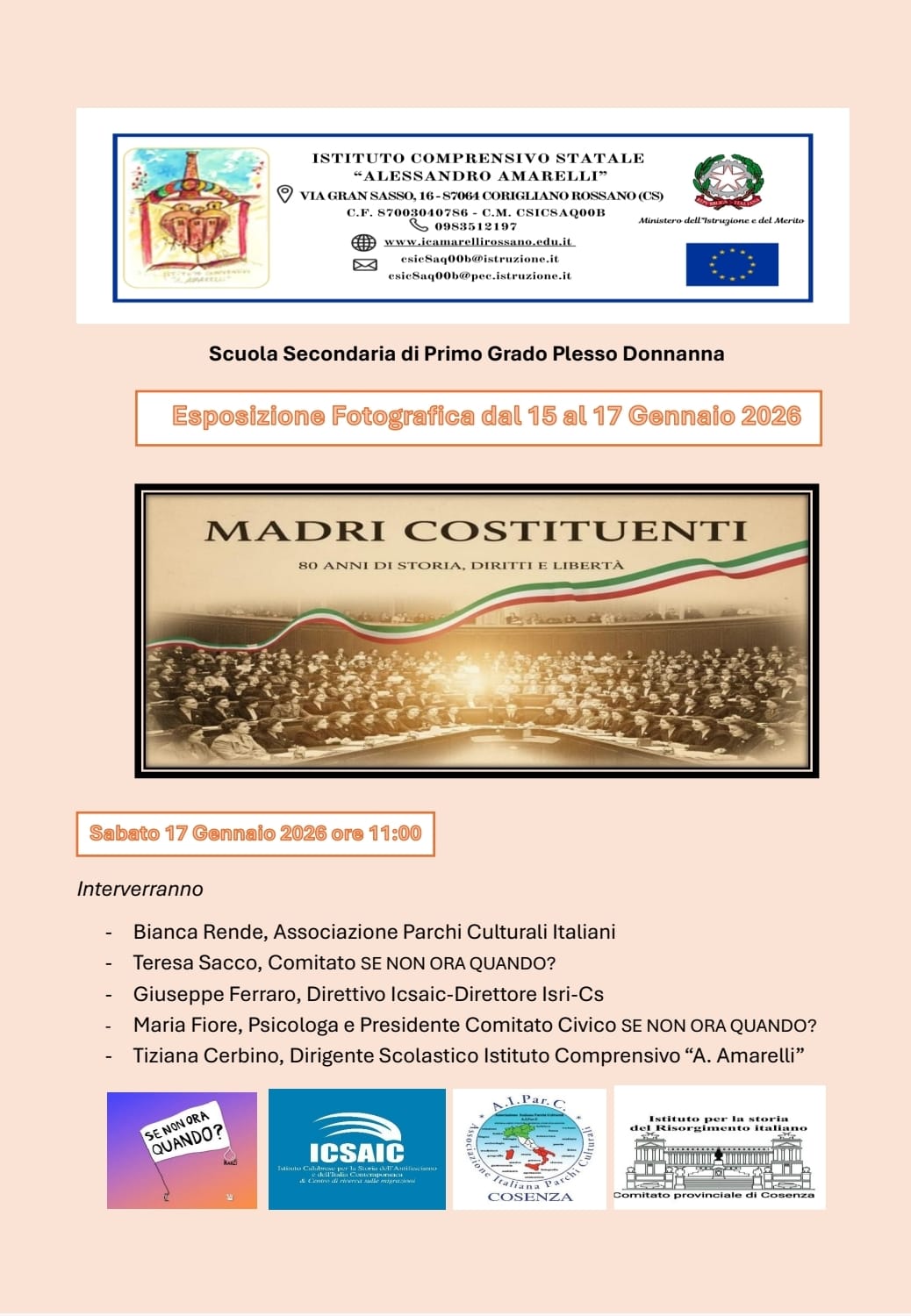 “Madri Costituenti”. Mostra fotografica a Corigliano Rossano