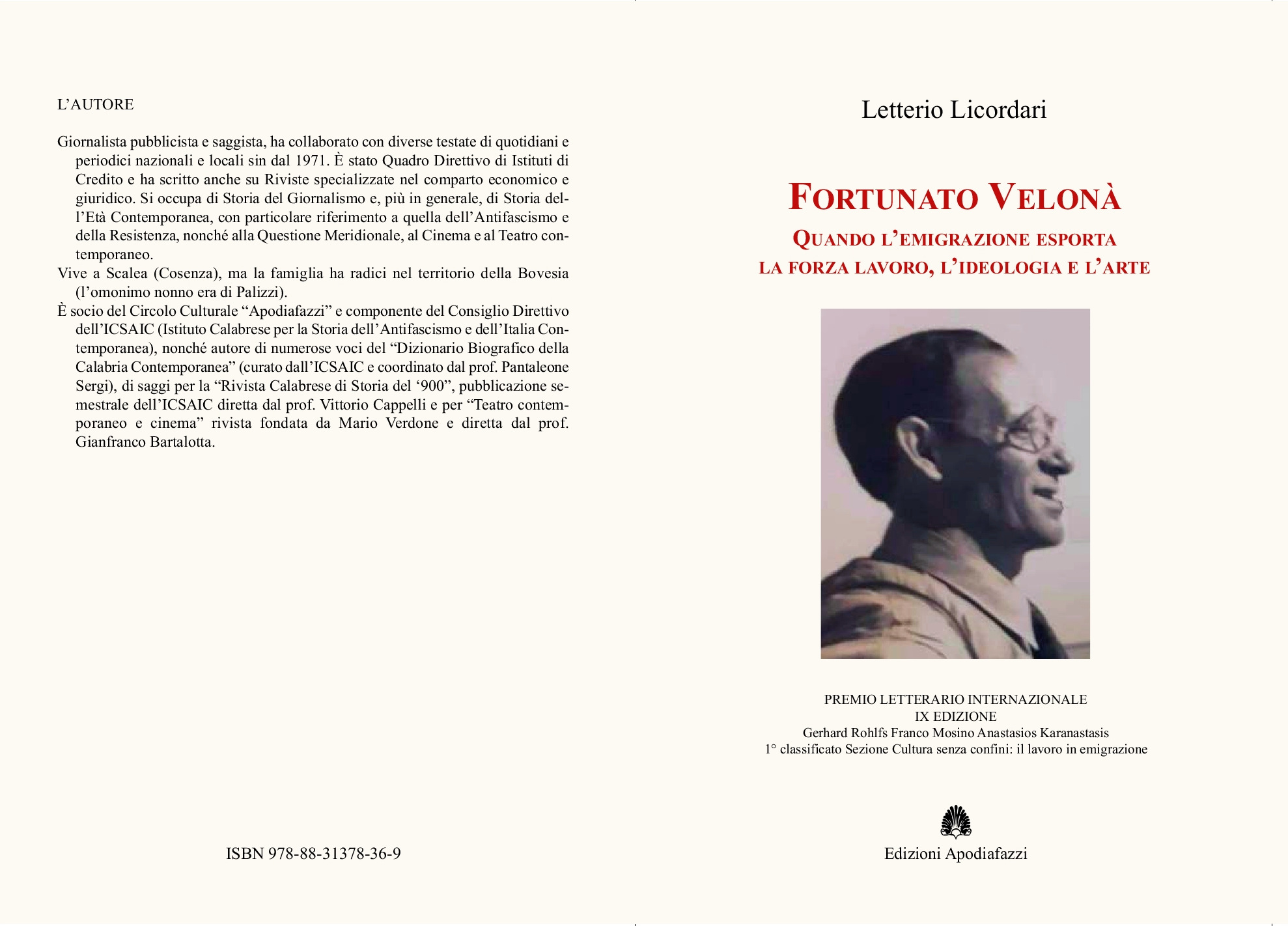 Storie di emigrazione. “Fortunato Velonà – Quando l’emigrazione esporta la forza lavoro, l’ideologia e l’arte”, saggio del nostro socio Licordari