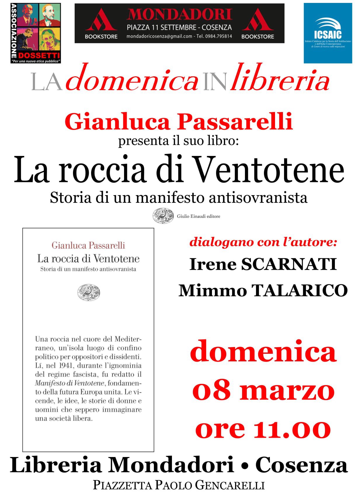 La roccia di Ventotene, presentazione a Cosenza