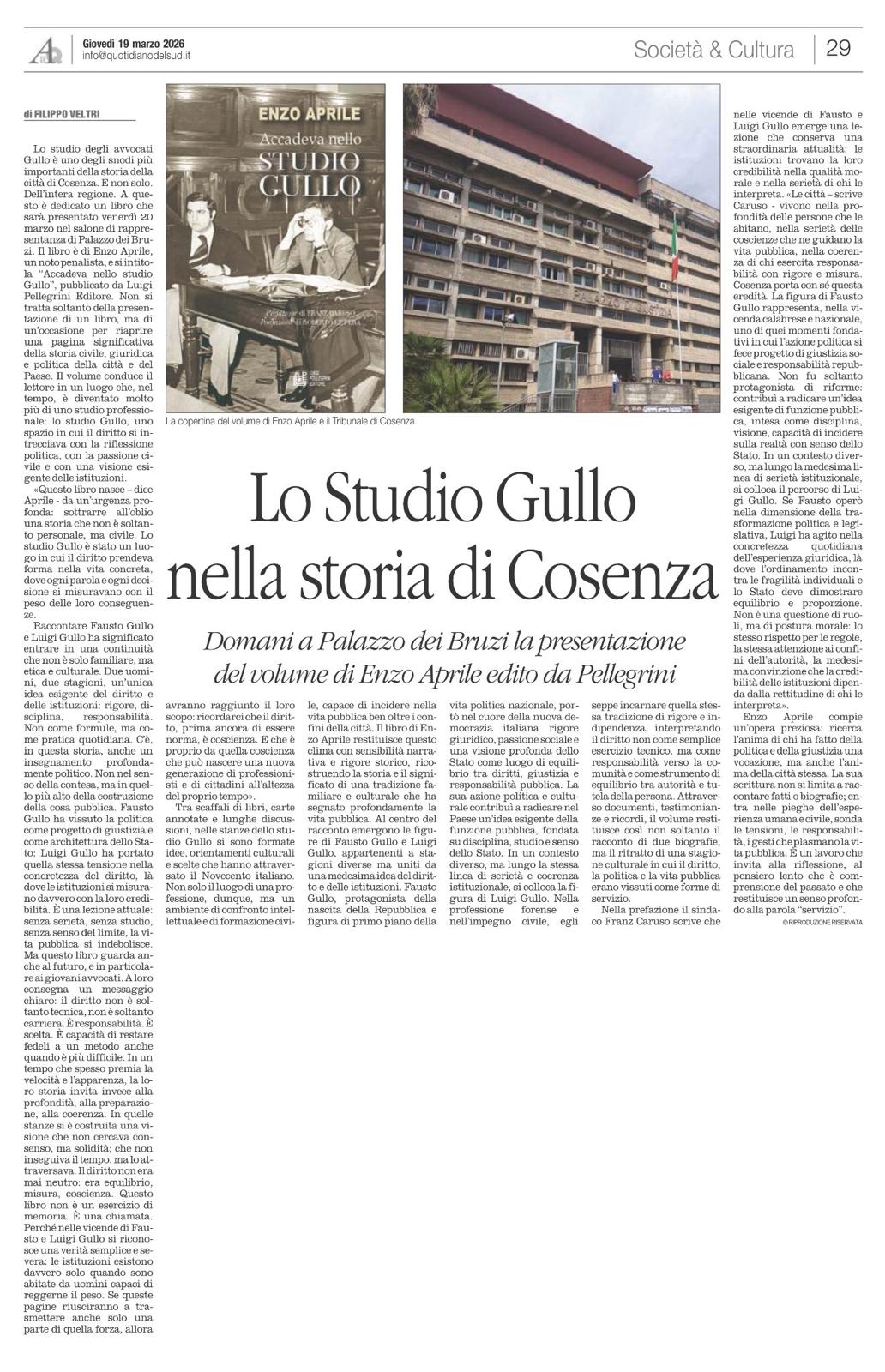 Fausto e Luigi Gullo avvocati, il diritto come servizio