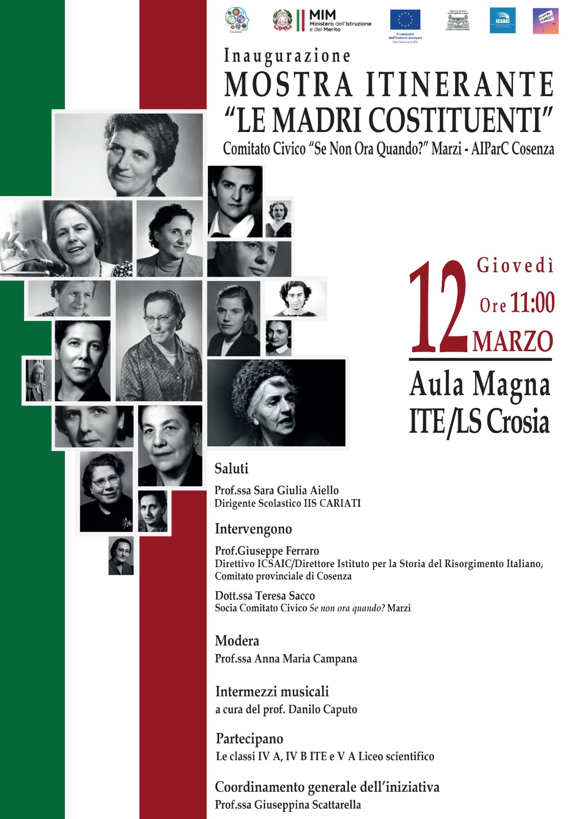 Madri Costituenti in mostra a Crosia, con l’ICSAIC