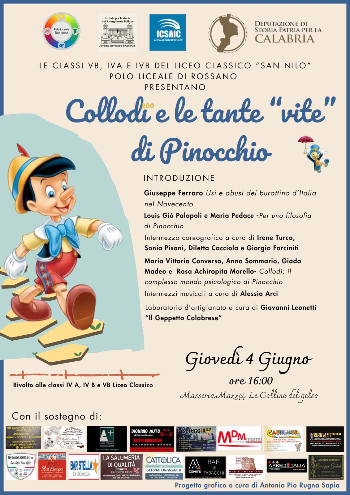 Collodi e le tante “vite” di Pinocchio, con l’ICSAIC e il Liceo San Nilo di Rossano