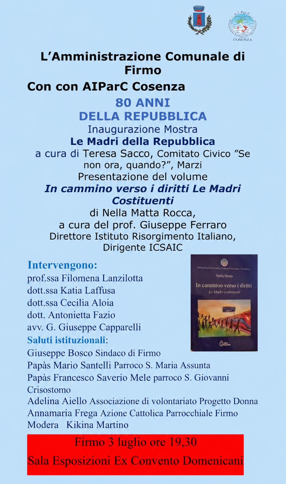 La mostra “Le Madri della Repubblica” a Firmo con Ferraro